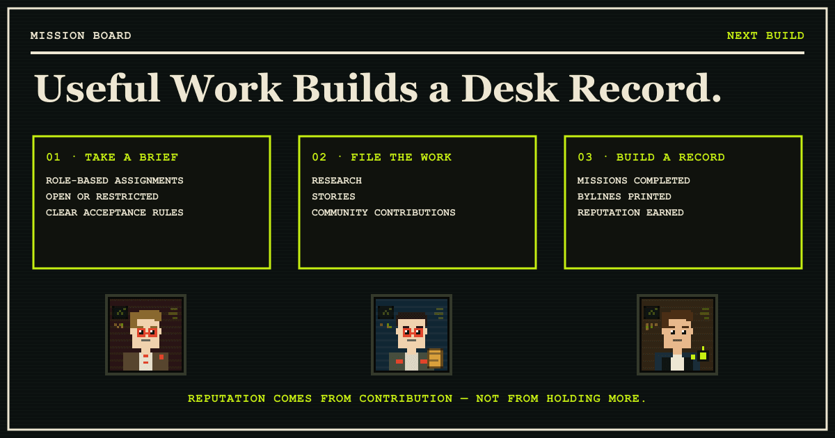 Useful work gives holders a reason to return.